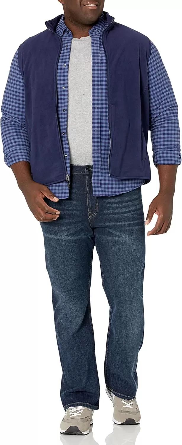 imageAmazon Essentials Mens FullZip Polar Fleece Vest Available in Big ampamp TallNavy