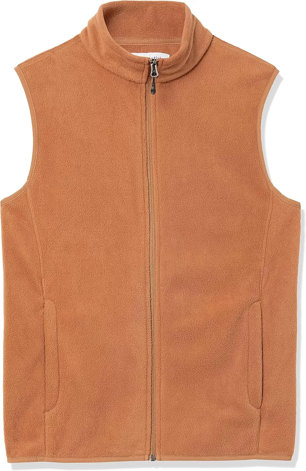 imageAmazon Essentials Mens FullZip Polar Fleece Vest Available in Big ampamp TallToffee Brown