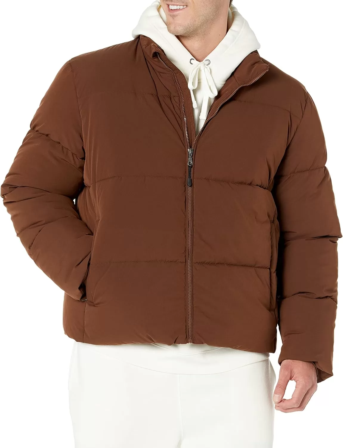 imageAmazon Essentials Mens Mock Neck Heavyweight Puffer Coat Available in Big ampamp TallDeep Brown