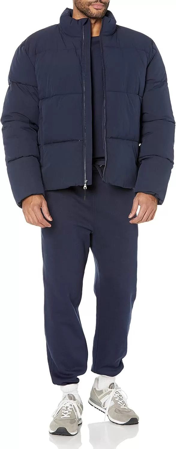 imageAmazon Essentials Mens Mock Neck Heavyweight Puffer Coat Available in Big ampamp TallNavy