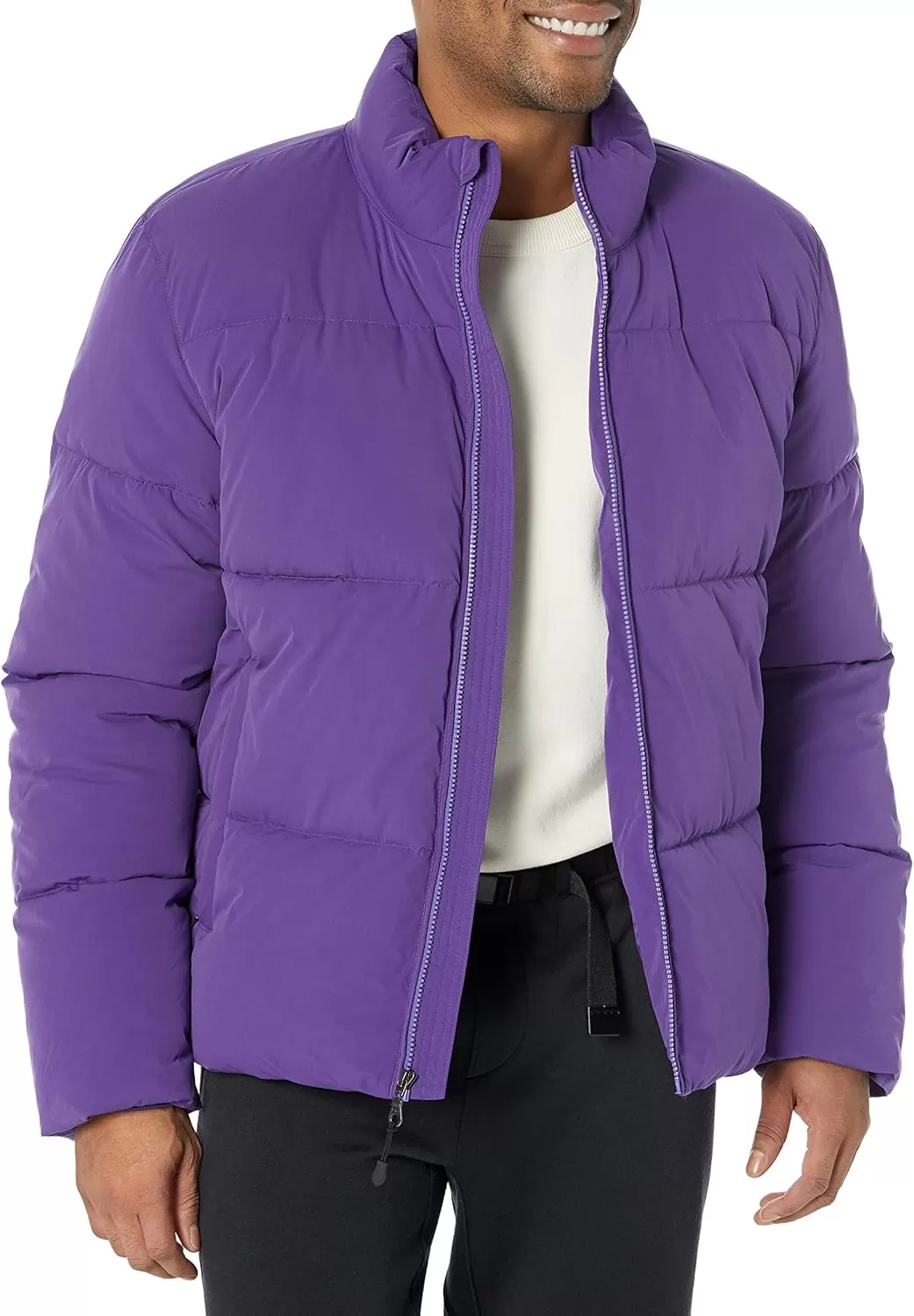 imageAmazon Essentials Mens Mock Neck Heavyweight Puffer Coat Available in Big ampamp TallPurple