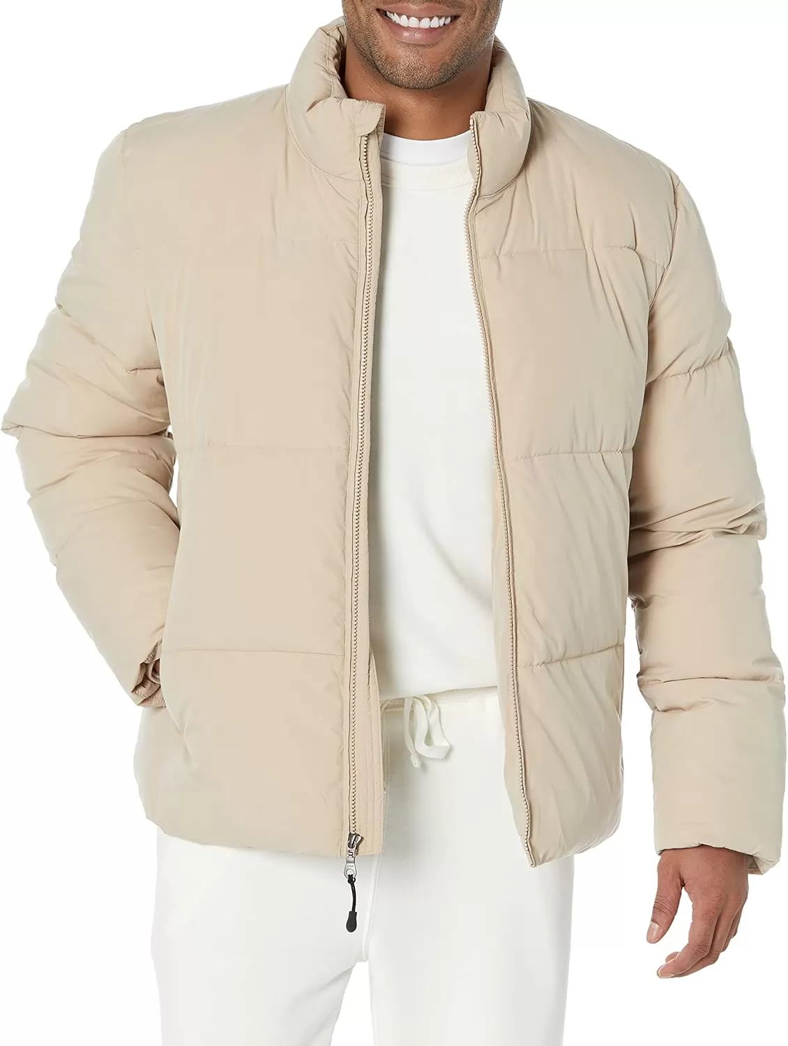 imageAmazon Essentials Mens Mock Neck Heavyweight Puffer Coat Available in Big ampamp TallTan
