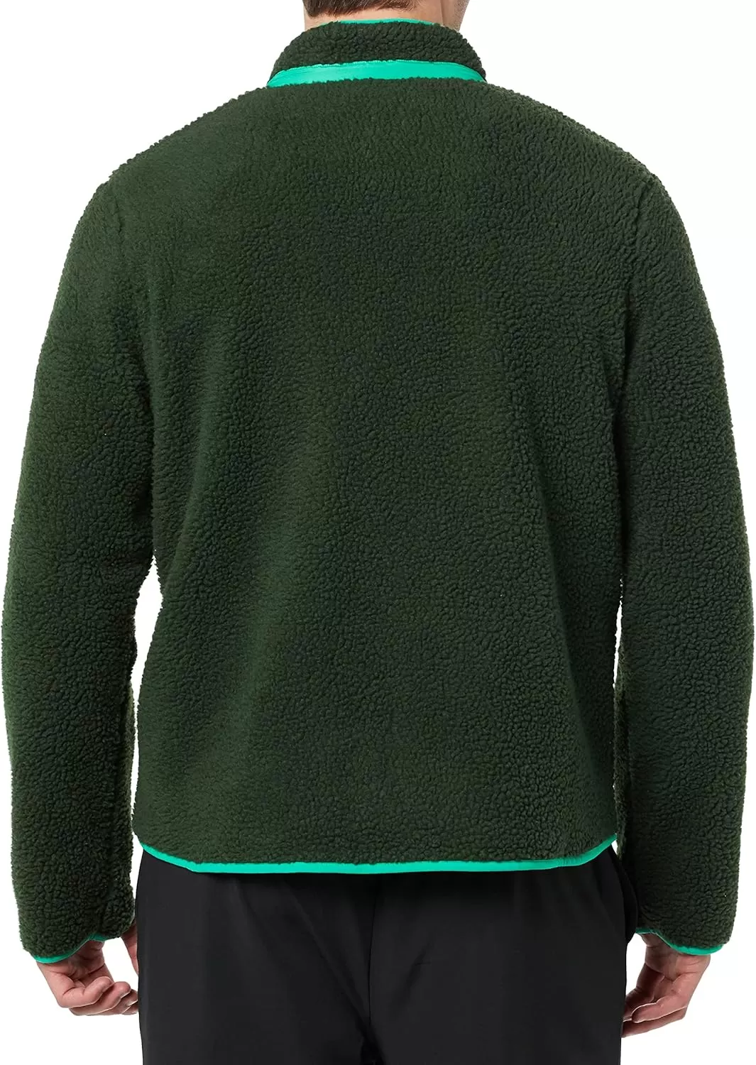 imageAmazon Essentials Mens Teddy Fleece FullZip Mock Neck Jacket with Chest PocketsDark Green