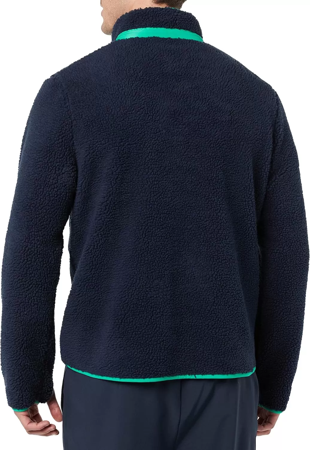 imageAmazon Essentials Mens Teddy Fleece FullZip Mock Neck Jacket with Chest PocketsDark Navy