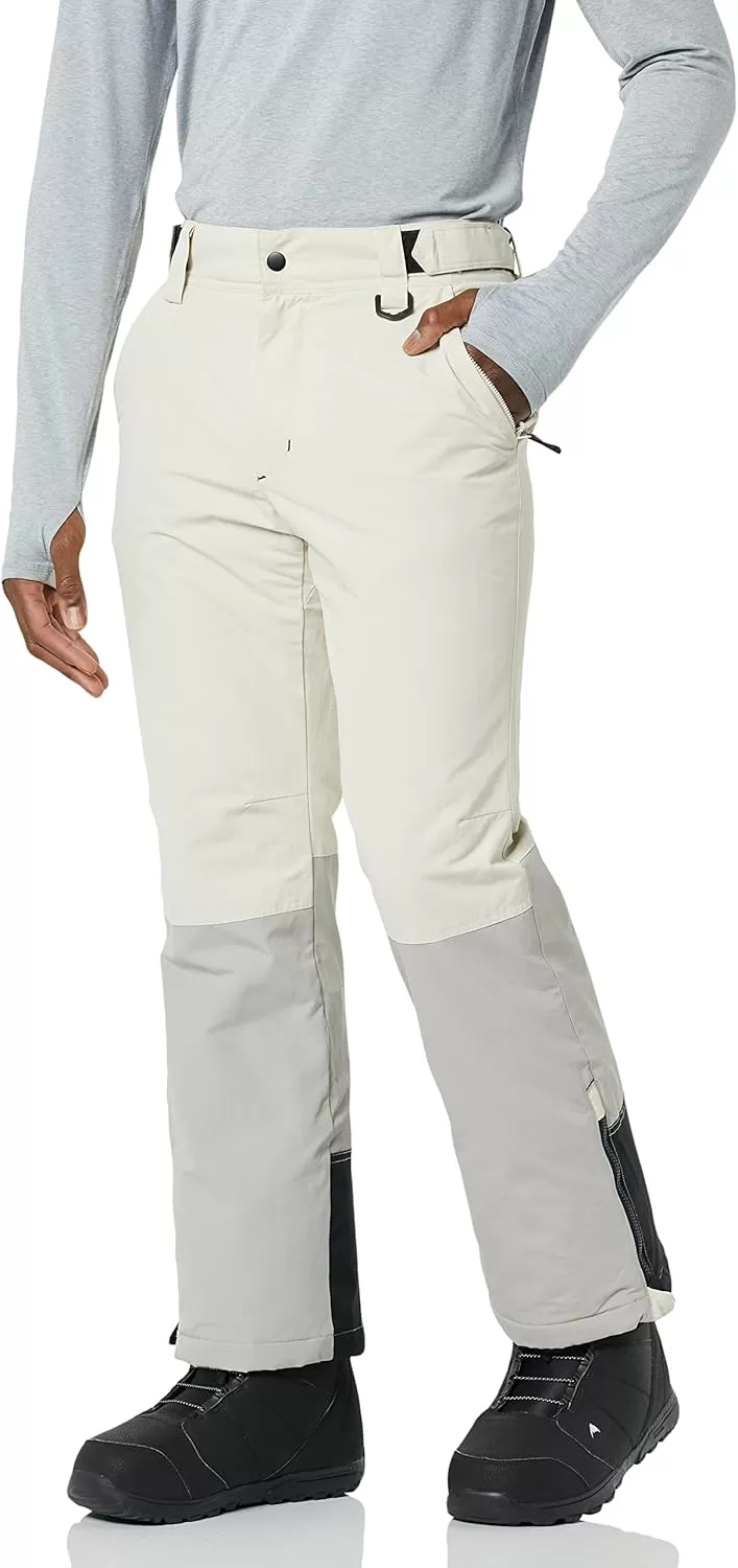 imageAmazon Essentials Mens WaterResistant Insulated Snowboard Ski Snow PantGrey Stone Color Block