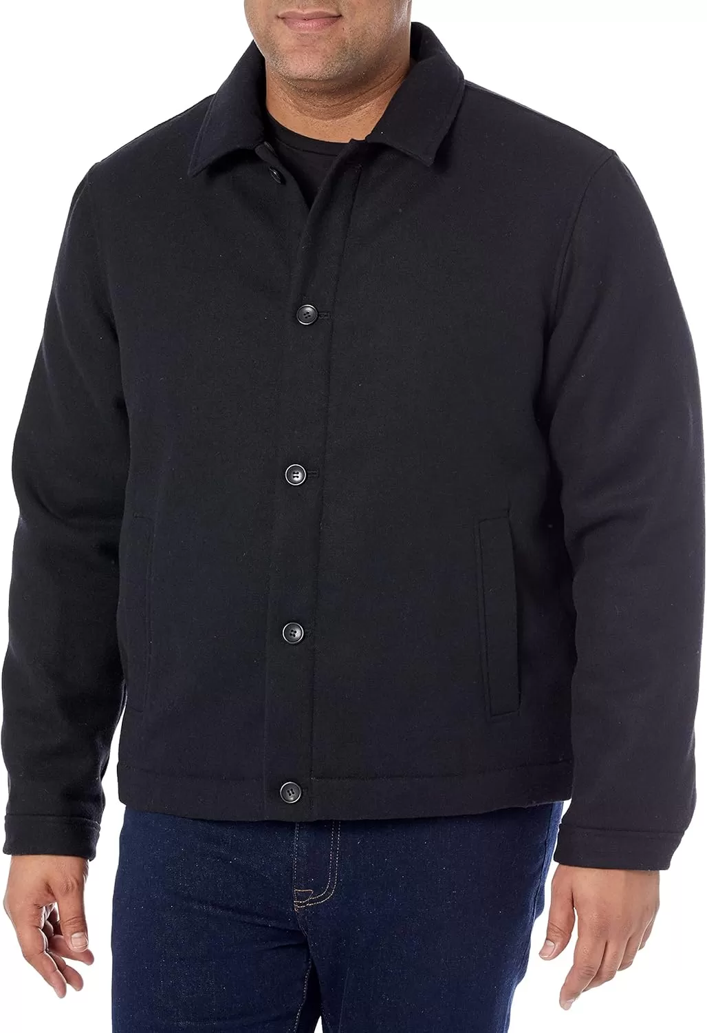 imageAmazon Essentials Mens Wool Bomber Jacket Available in Big ampamp TallBlack