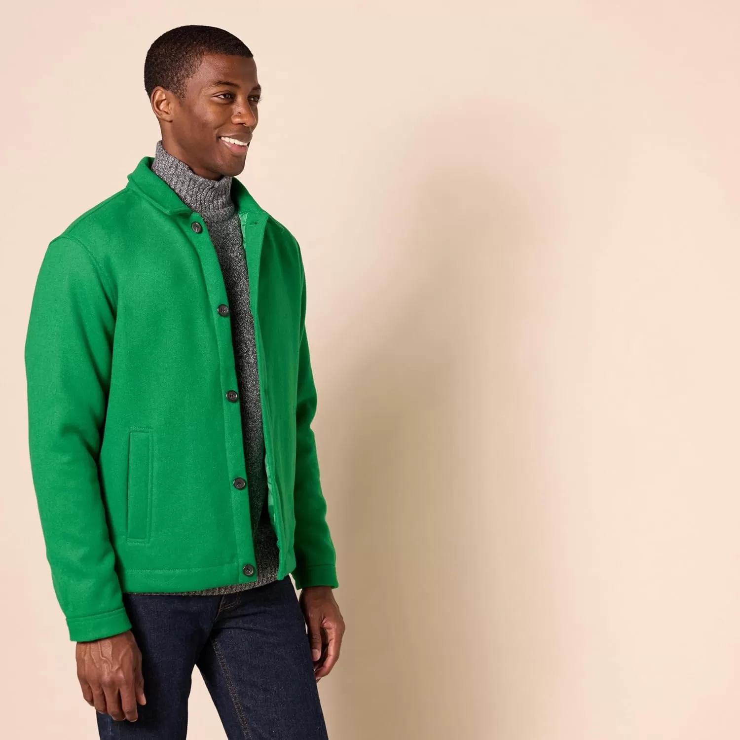 imageAmazon Essentials Mens Wool Bomber Jacket Available in Big ampamp TallGreen