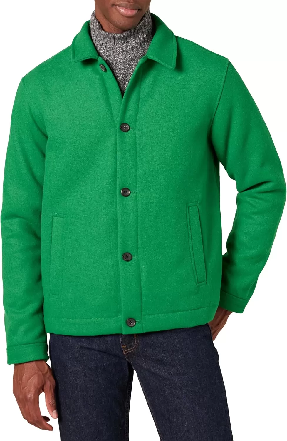 imageAmazon Essentials Mens Wool Bomber Jacket Available in Big ampamp TallGreen