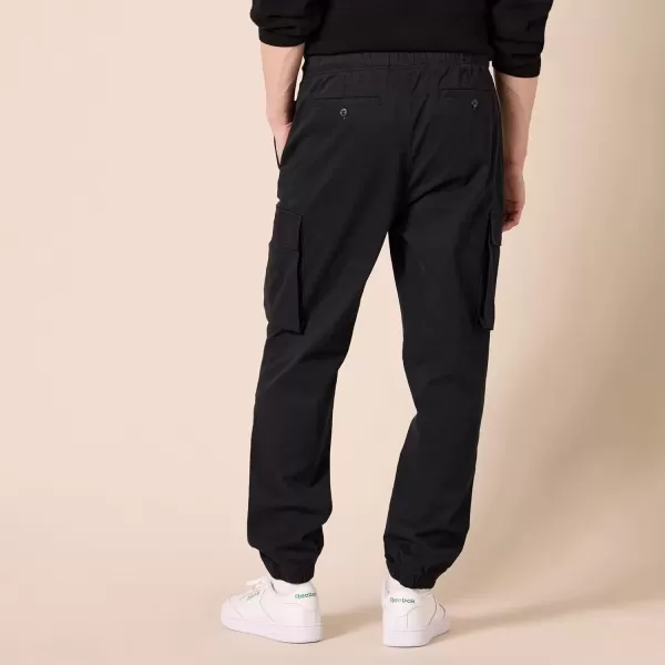 imageAmazon Essentials Mens DrawstringWaist RegularFit Cargo JoggerBlack
