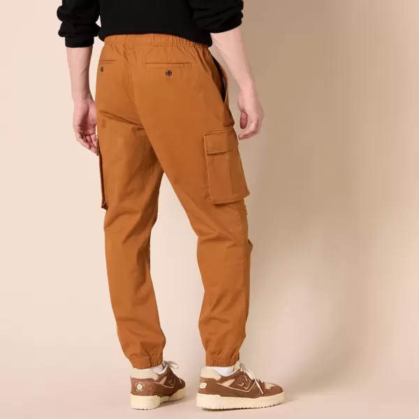 imageAmazon Essentials Mens DrawstringWaist RegularFit Cargo JoggerCaramel