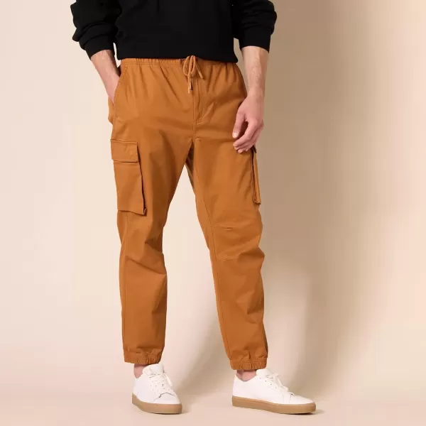 imageAmazon Essentials Mens DrawstringWaist RegularFit Cargo JoggerCaramel