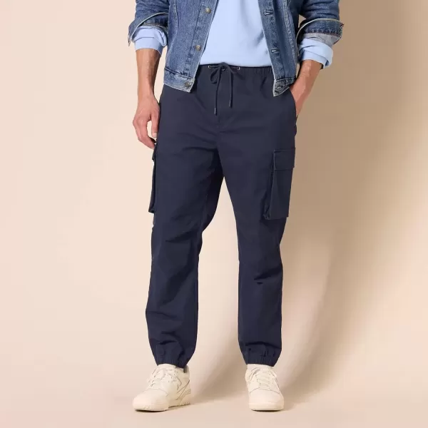 imageAmazon Essentials Mens DrawstringWaist RegularFit Cargo JoggerNavy