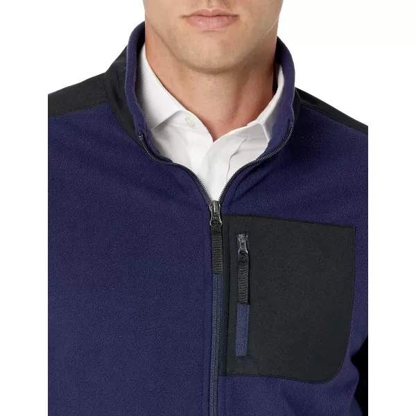 imageAmazon Essentials Mens FullZip Fleece Jacket Available in Big ampamp TallBlack Navy Color Block
