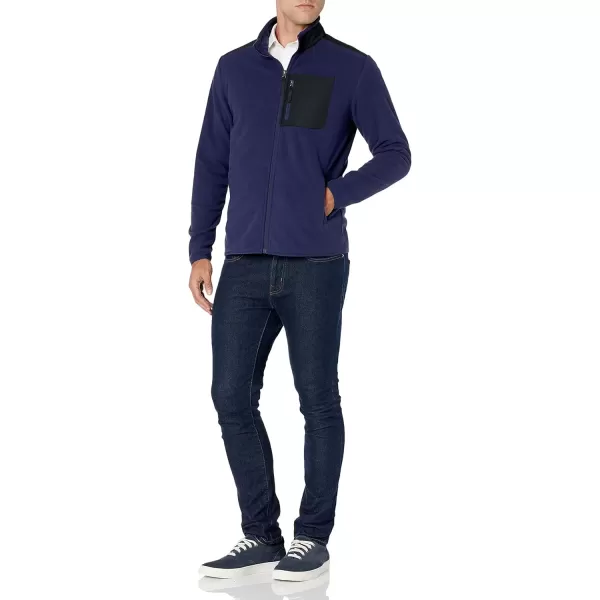 imageAmazon Essentials Mens FullZip Fleece Jacket Available in Big ampamp TallBlack Navy Color Block