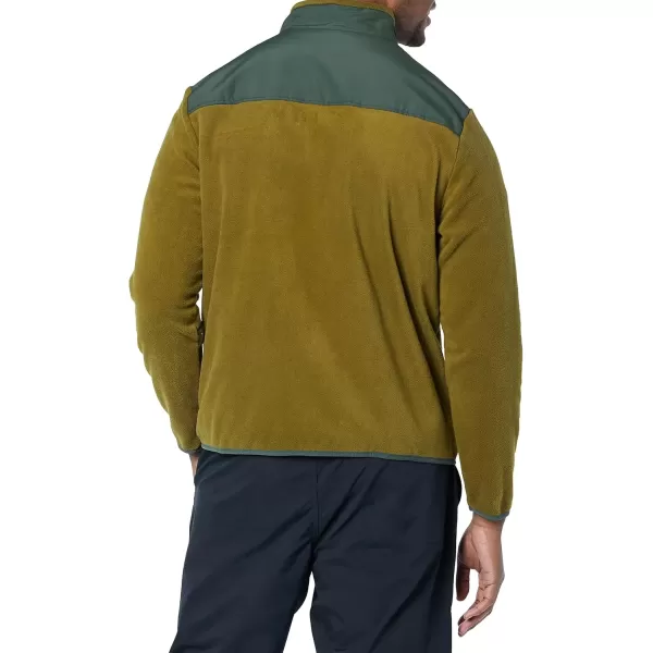 imageAmazon Essentials Mens FullZip Fleece Jacket Available in Big ampamp TallGolden Olive Green Color Block