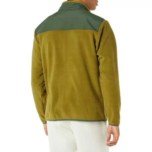 imageAmazon Essentials Mens FullZip Fleece Jacket Available in Big ampamp TallGolden Olive Green Color Block