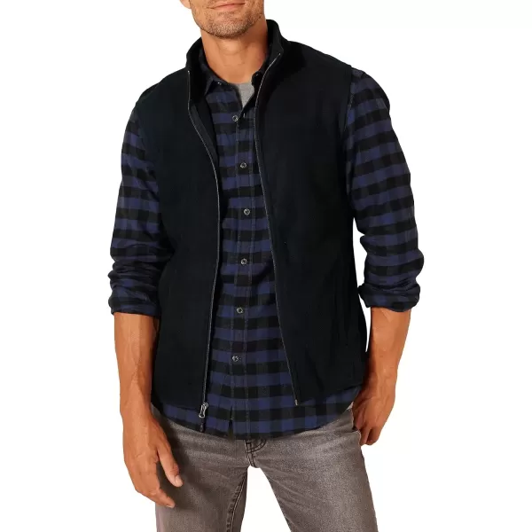 imageAmazon Essentials Mens FullZip Polar Fleece Vest Available in Big ampamp TallBlack