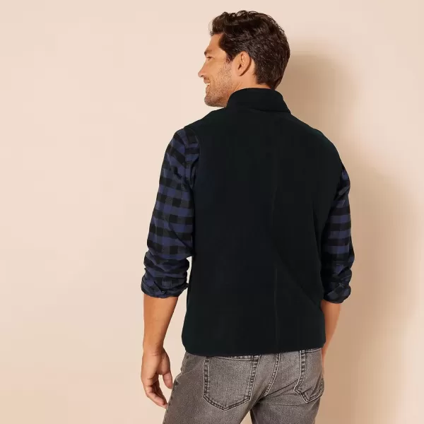 imageAmazon Essentials Mens FullZip Polar Fleece Vest Available in Big ampamp TallBlack