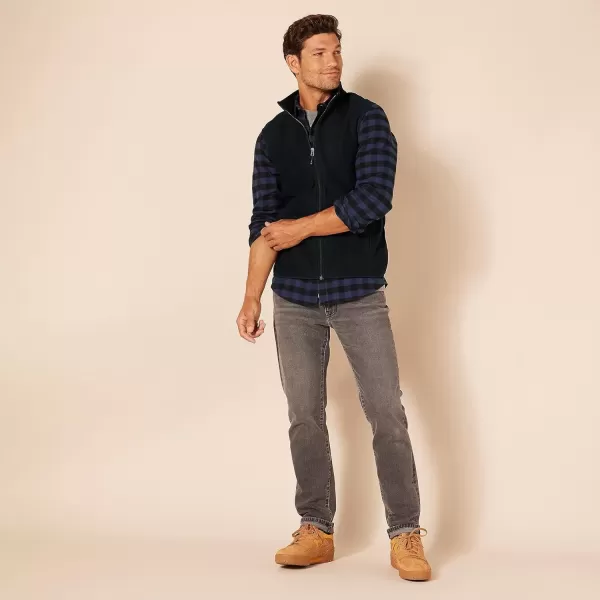imageAmazon Essentials Mens FullZip Polar Fleece Vest Available in Big ampamp TallBlack