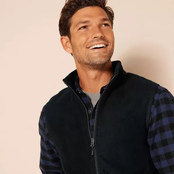 imageAmazon Essentials Mens FullZip Polar Fleece Vest Available in Big ampamp TallBlack