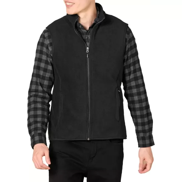 imageAmazon Essentials Mens FullZip Polar Fleece Vest Available in Big ampamp TallBlack