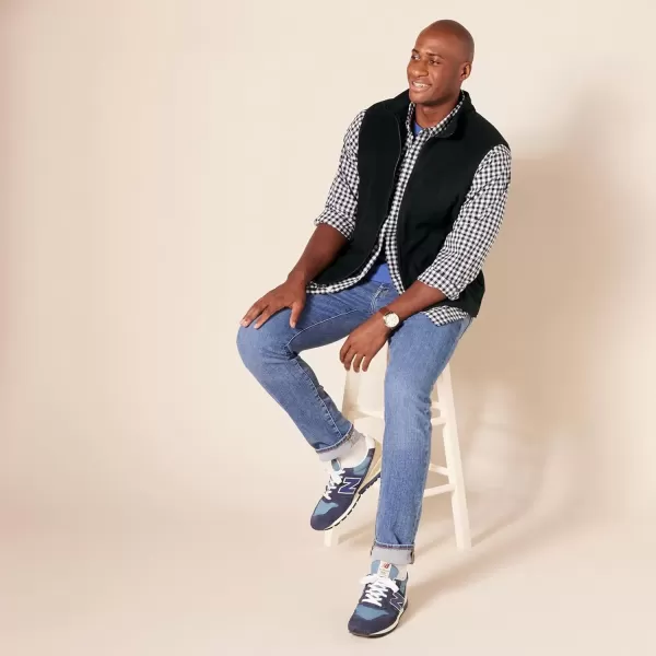 imageAmazon Essentials Mens FullZip Polar Fleece Vest Available in Big ampamp TallBlack