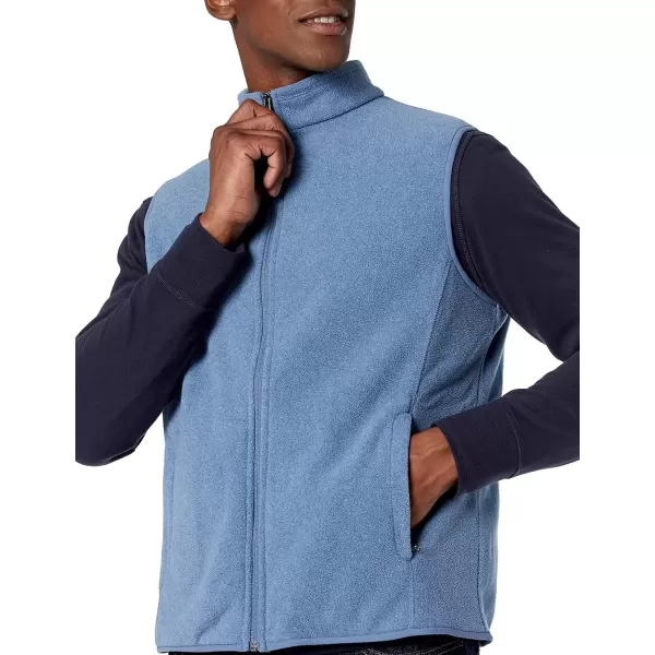 imageAmazon Essentials Mens FullZip Polar Fleece Vest Available in Big ampamp TallBlue Heather