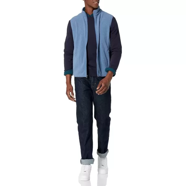 imageAmazon Essentials Mens FullZip Polar Fleece Vest Available in Big ampamp TallBlue Heather