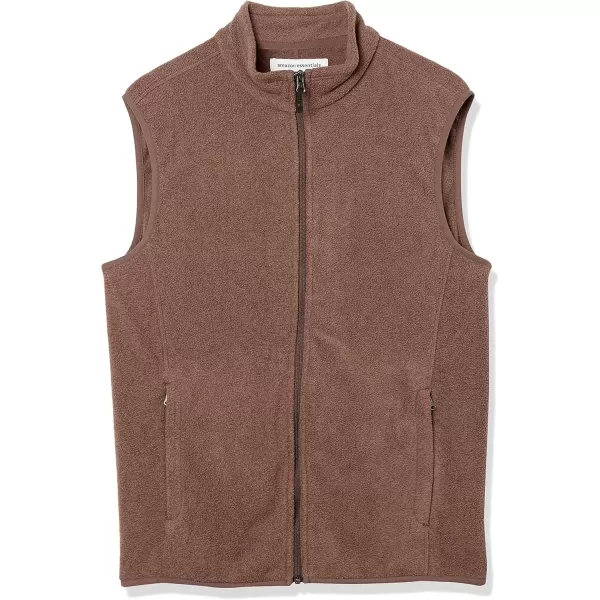 imageAmazon Essentials Mens FullZip Polar Fleece Vest Available in Big ampamp TallBrown Heather