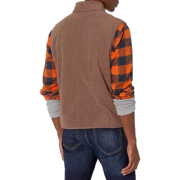 imageAmazon Essentials Mens FullZip Polar Fleece Vest Available in Big ampamp TallBrown Heather