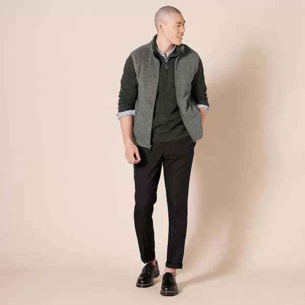 imageAmazon Essentials Mens FullZip Polar Fleece Vest Available in Big ampamp TallCharcoal Heather