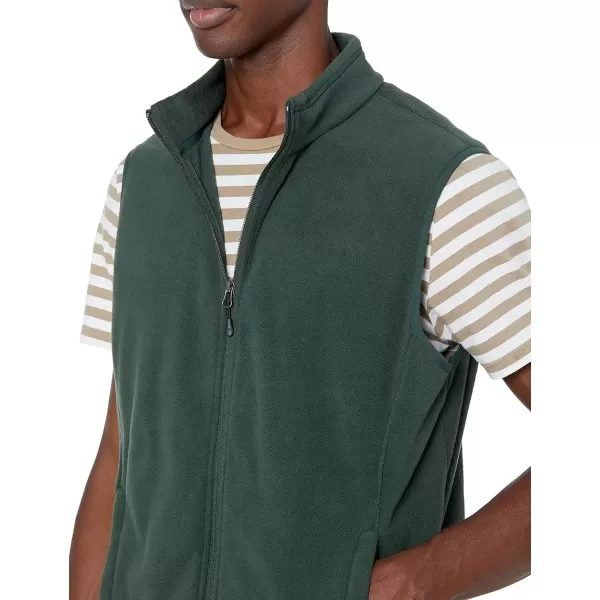 imageAmazon Essentials Mens FullZip Polar Fleece Vest Available in Big ampamp TallForest Green