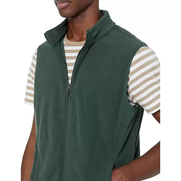 imageAmazon Essentials Mens FullZip Polar Fleece Vest Available in Big ampamp TallForest Green