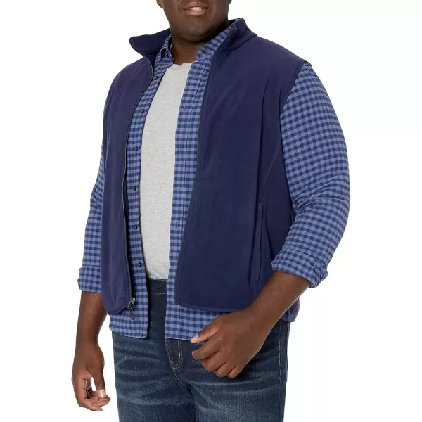 imageAmazon Essentials Mens FullZip Polar Fleece Vest Available in Big ampamp TallNavy