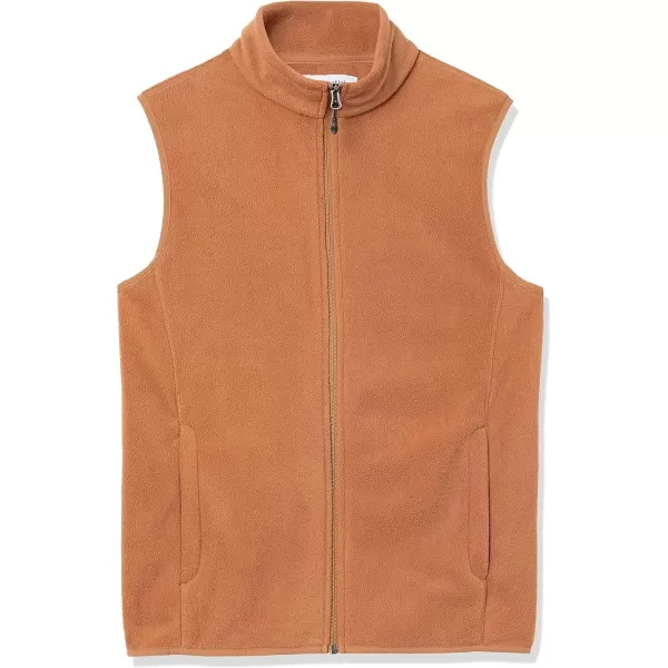 imageAmazon Essentials Mens FullZip Polar Fleece Vest Available in Big ampamp TallToffee Brown