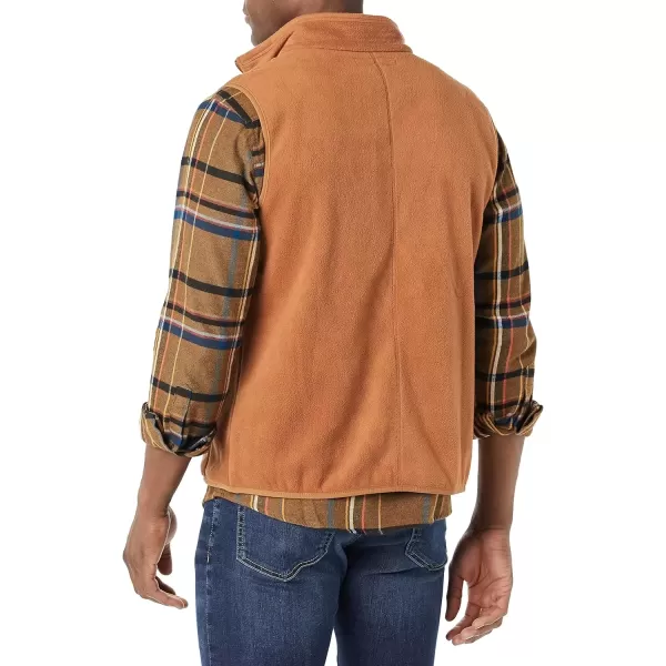 imageAmazon Essentials Mens FullZip Polar Fleece Vest Available in Big ampamp TallToffee Brown