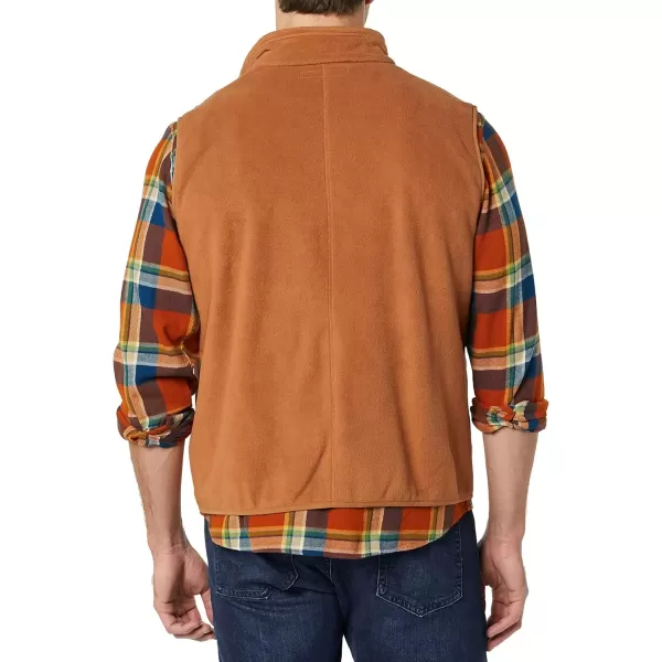 imageAmazon Essentials Mens FullZip Polar Fleece Vest Available in Big ampamp TallToffee Brown