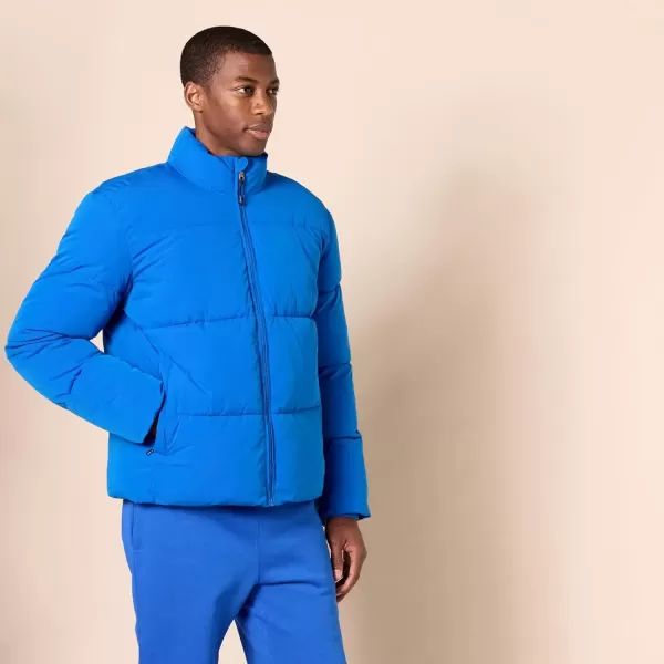 imageAmazon Essentials Mens Mock Neck Heavyweight Puffer Coat Available in Big ampamp TallBright Blue