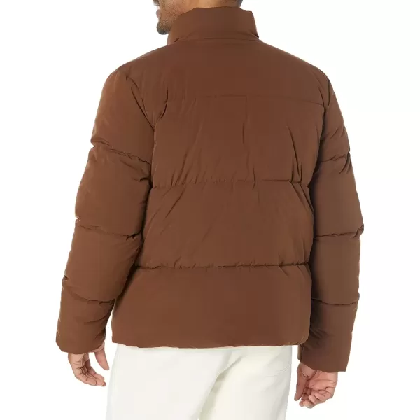 imageAmazon Essentials Mens Mock Neck Heavyweight Puffer Coat Available in Big ampamp TallDeep Brown
