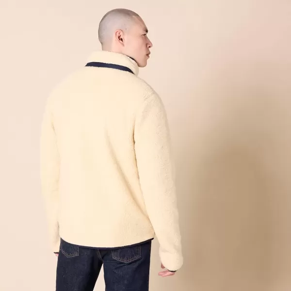 imageAmazon Essentials Mens Teddy Fleece FullZip Mock Neck Jacket with Chest PocketsBeige