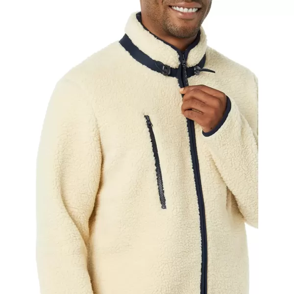 imageAmazon Essentials Mens Teddy Fleece FullZip Mock Neck Jacket with Chest PocketsBeige