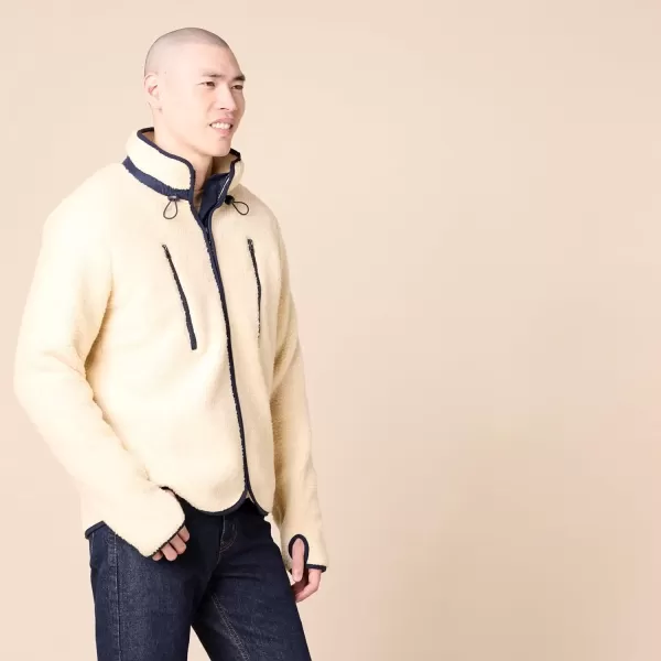 imageAmazon Essentials Mens Teddy Fleece FullZip Mock Neck Jacket with Chest PocketsBeige