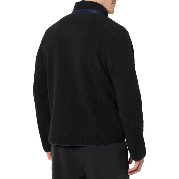 imageAmazon Essentials Mens Teddy Fleece FullZip Mock Neck Jacket with Chest PocketsBlack