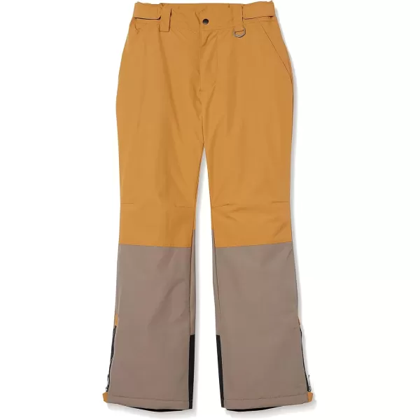 imageAmazon Essentials Mens WaterResistant Insulated Snowboard Ski Snow PantBrown Mustard Yellow Color Block