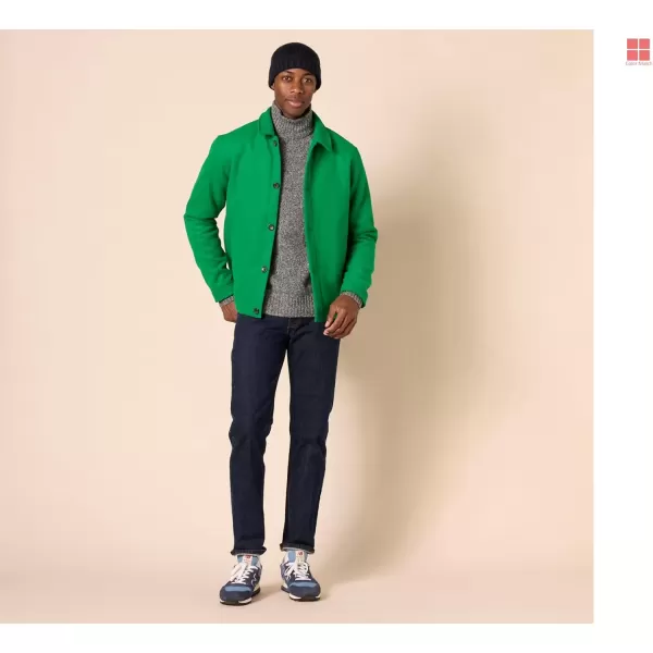 imageAmazon Essentials Mens Wool Bomber Jacket Available in Big ampamp TallGreen