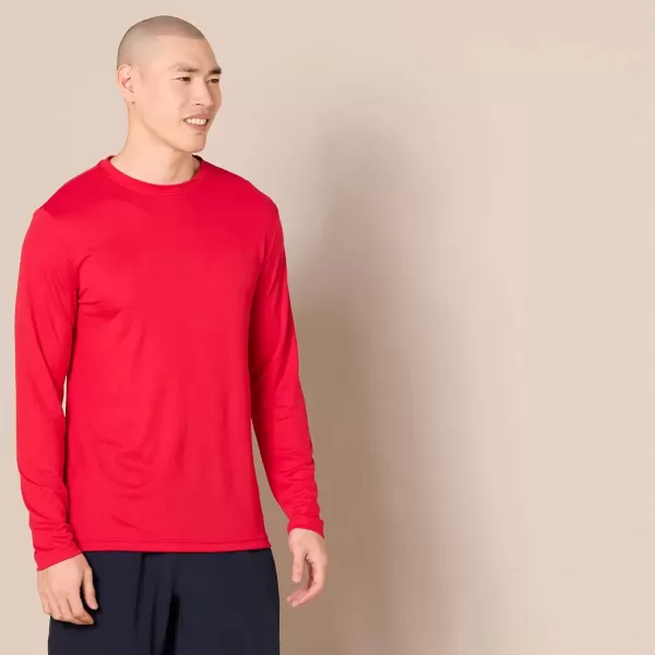 imageAmazon Essentials Long Sleeve Shirt for Men Performance TechRed