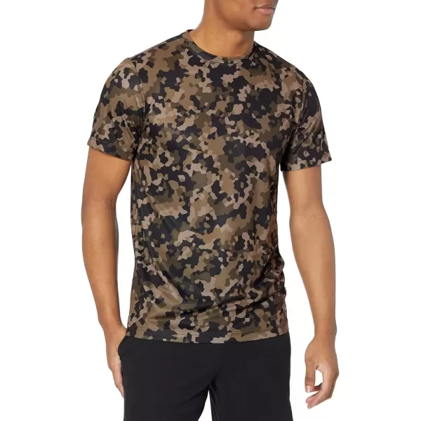 imageAmazon Essentials Mens Active Performance Tech TShirt  Discontinued Colors Pack of 2BlackOlive Geo Camo