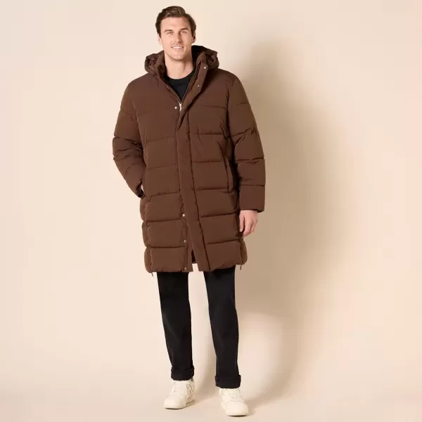 imageAmazon Essentials Mens Hooded Long Puffer CoatDeep Brown