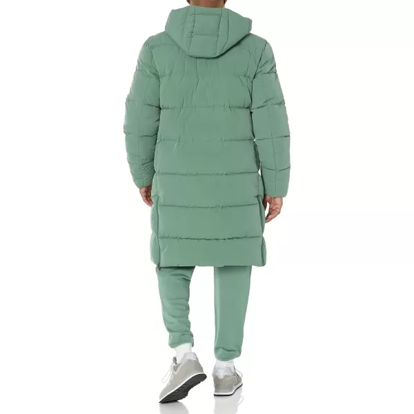 imageAmazon Essentials Mens Hooded Long Puffer CoatSage Green