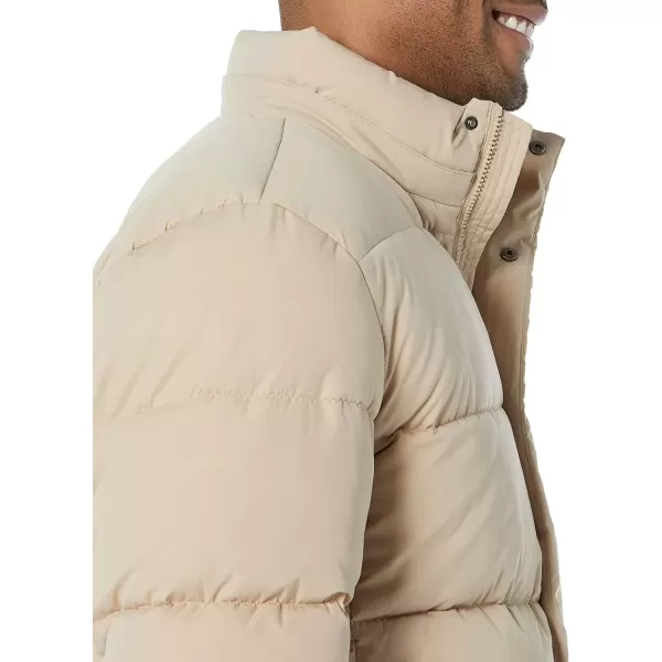 imageAmazon Essentials Mens Hooded Long Puffer CoatTan